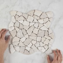 Rami Beige Crazypave Tumbled Marble Mosaic Tile